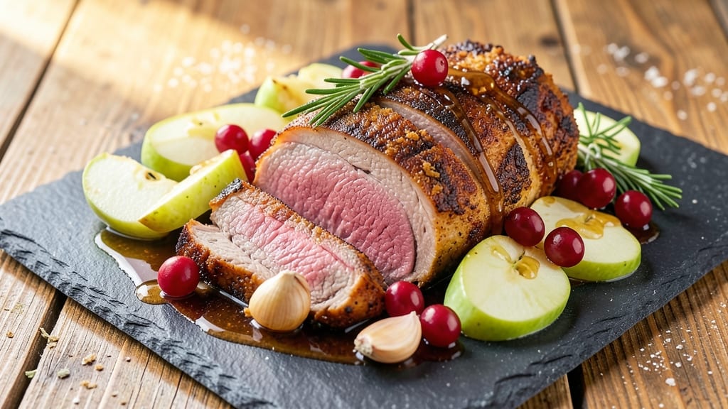 Apple Cranberry Pork Loin Recipe: Herb-Infused Roast With Juicy Pink Centers