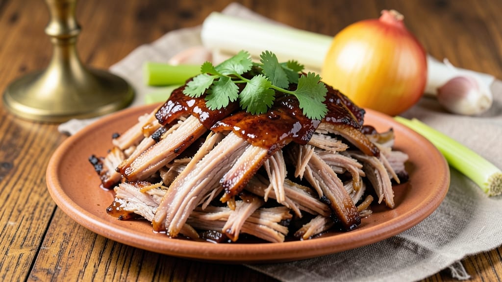 American BBQ Pulled Pork Recipe: Smoky-Sweet Shreds With Crispy Celery Crown Topping