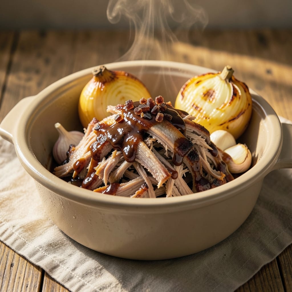 BBQ Pulled Pork Slow Cooker Recipe With Root Beer: Sweet-Smoky Sauce That Sticks to Every Bite