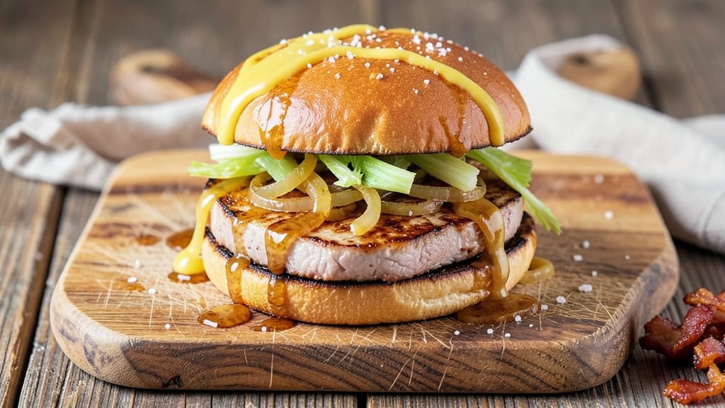 Midwest Pork Tenderloin Sandwiches Recipe: Celery Crown Crunch Over Sweet Onion Jam