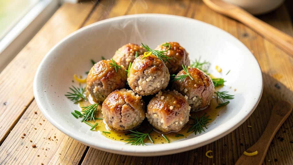 Minced Pork Meatballs Recipe: Herby Pan-Seared with Juicy Cores