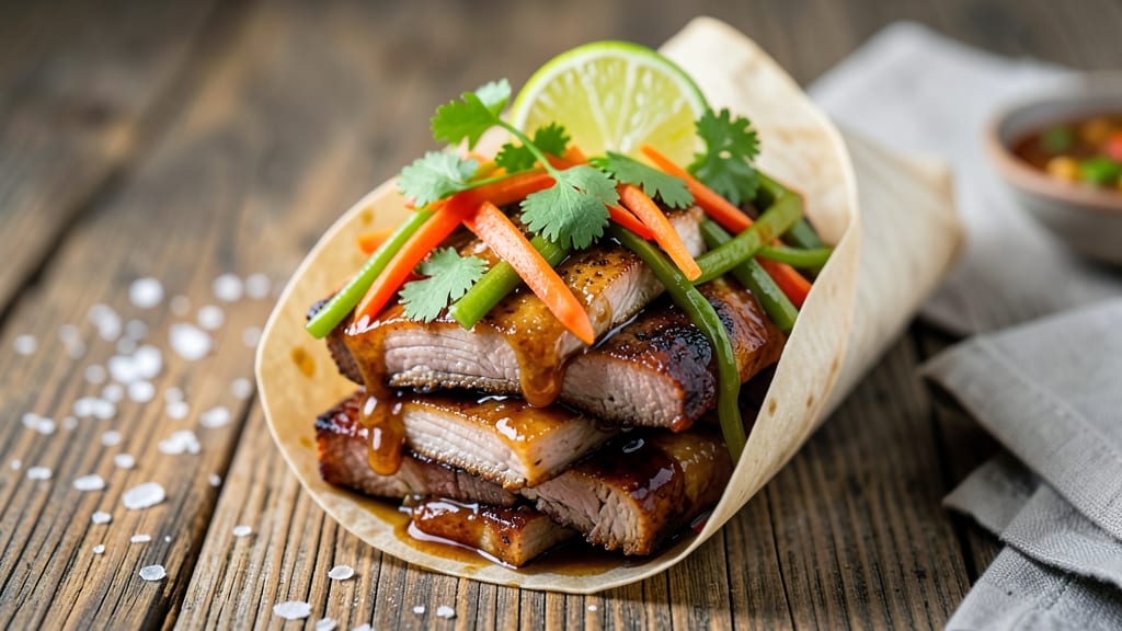 Asian Pork Sandwiches Recipe: Crispy Rice Paper Wraps With Tangy Lime Drizzle