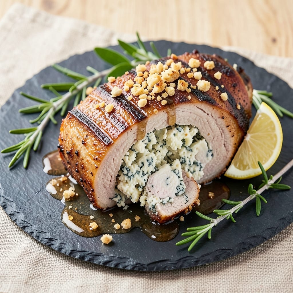 Blue Cheese Stuffed Pork Tenderloin Recipe: Bold Blue Cheese & Herb-Stuffed Centerpiece