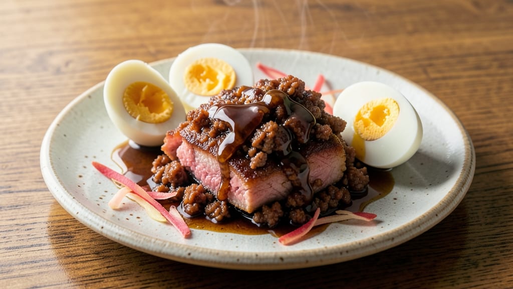 Minced Pork With Salted Egg Recipe: Silky Egg Ribbons in Savory Soy-Ginger Sauce