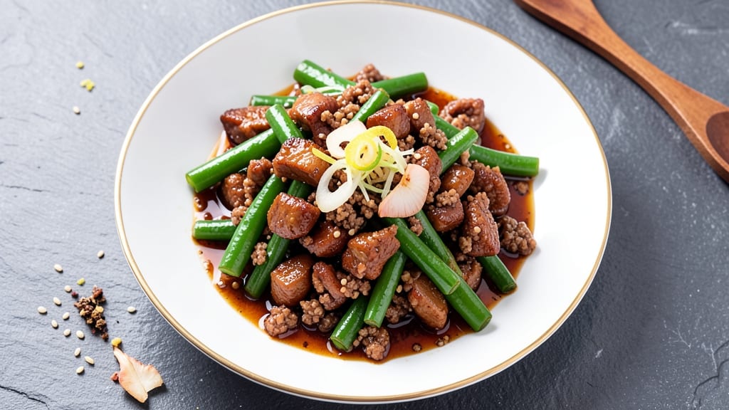 Minced Pork and Green Beans Chinese Recipe: Stir-Fry With Savory Soy and Garlic Kiss