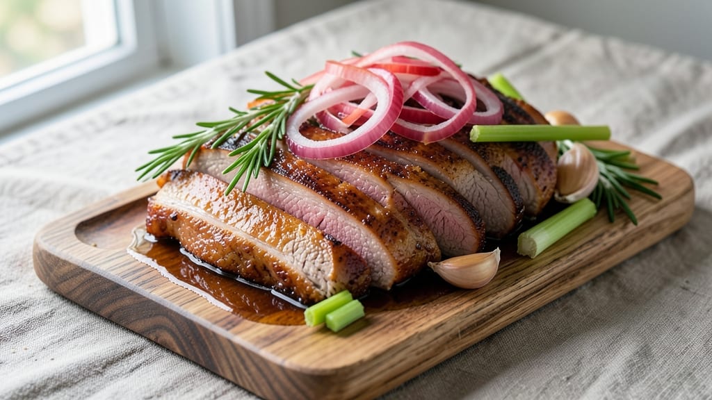 321 Pork Shoulder Recipe: Celery Crown Crunch Over Smoky Onion Gravy