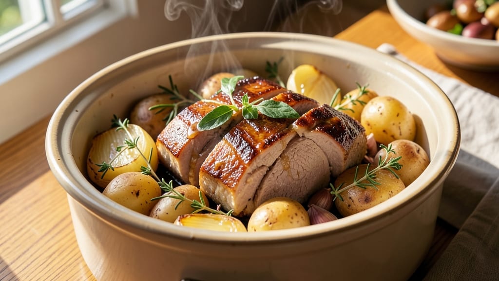 Amazing Pork Tenderloin Slow Cooker Recipe with Potatoes And: Herb-Infused Shreds and Golden Spuds in One Pot