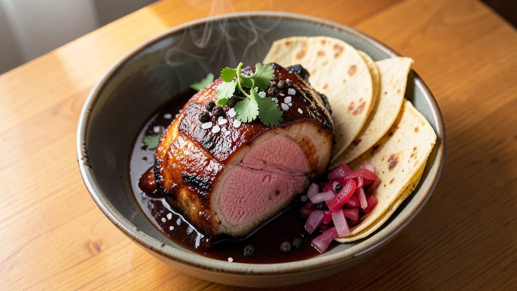 Mexican Smoked Pork Shoulder Recipe: Bold Chipotle-Achiote Rub Meets Crispy Celery Crowns