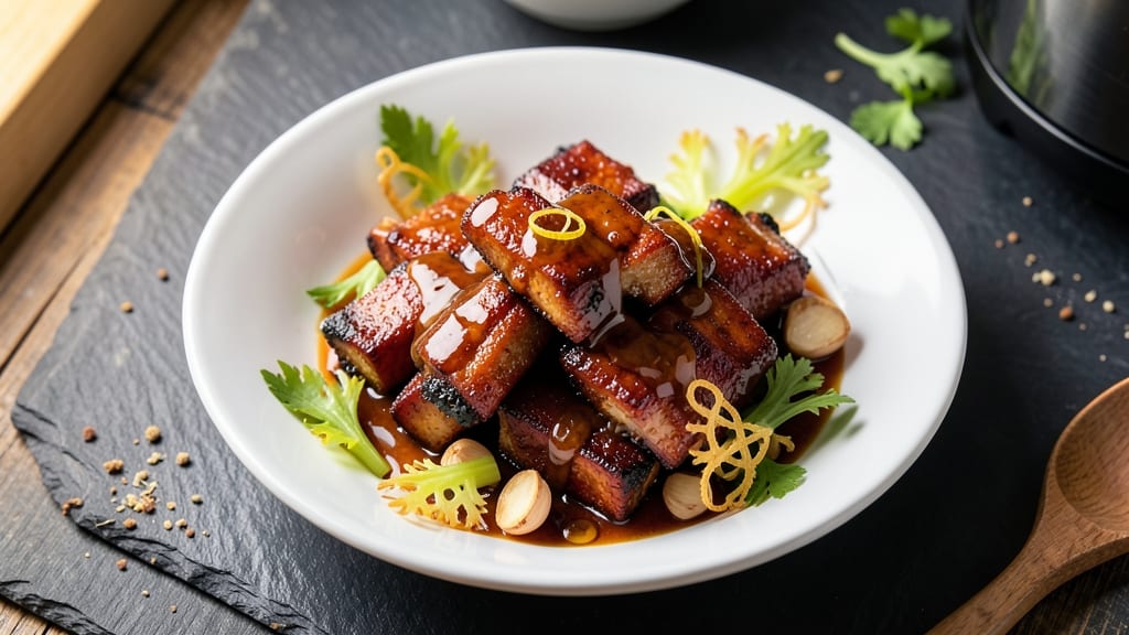 Instant Pot Asian Pork Ribs Recipe: Crispy Celery Crowns Over Sticky Glaze