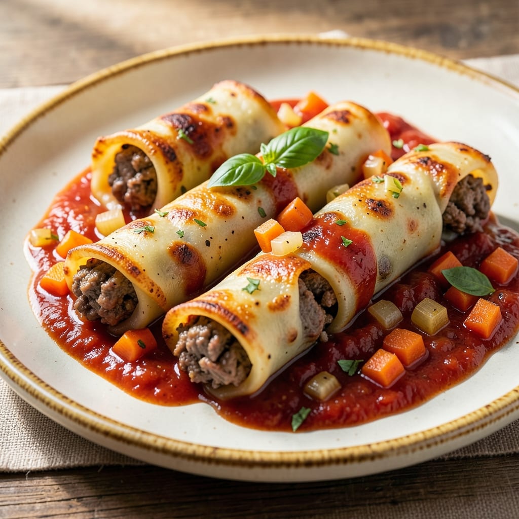 Beef and Pork Cannelloni Recipe: Layered Richness With Cheese-Stuffed Twists